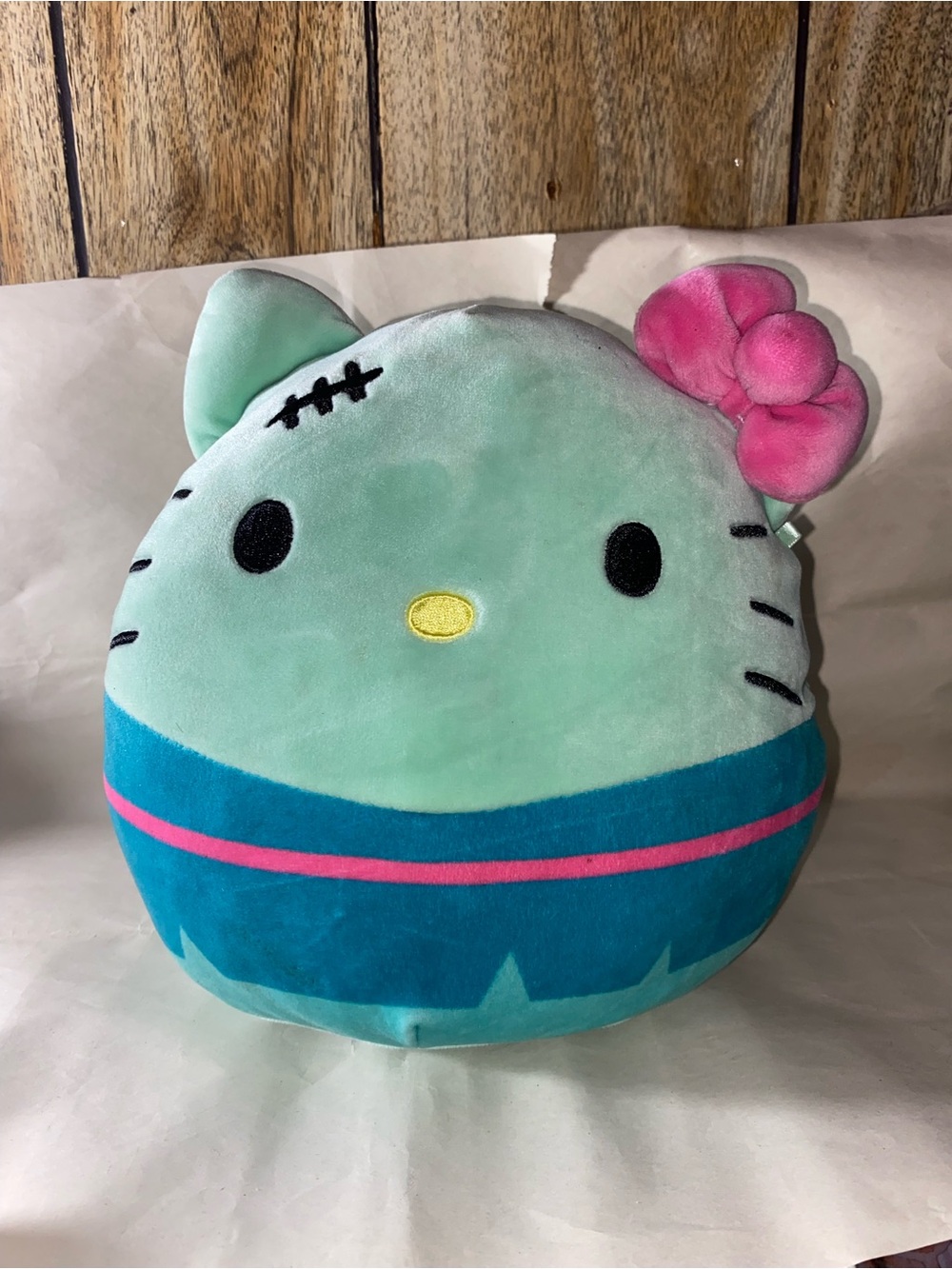 Squishmallow hello kitty Frankenstein plush toy
